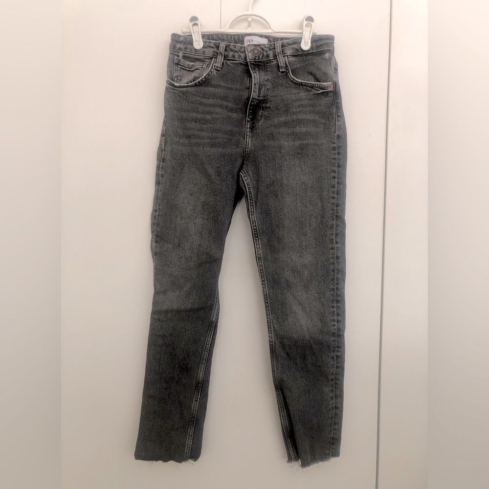 ZARA ankle dark grey jeans